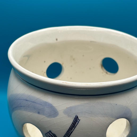 Vintage Delft planter crocus bulb windmill blue white, Iris bowl - Picture 4 of 5